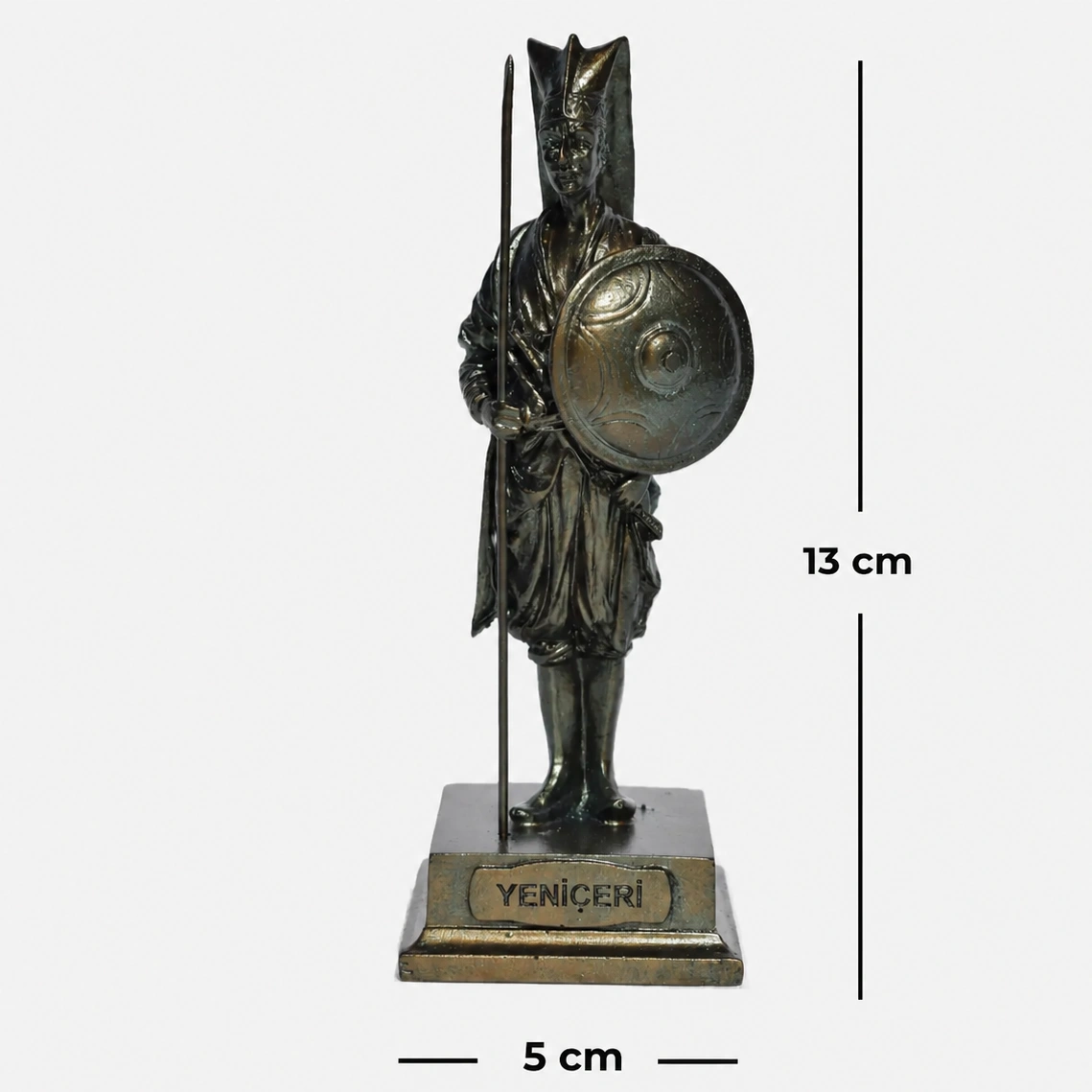 13 cm antik bronz Yeniçeri Biblo küçük boy ön görünüm